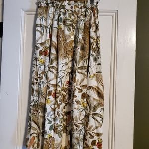 H&M botanical print midi skirt